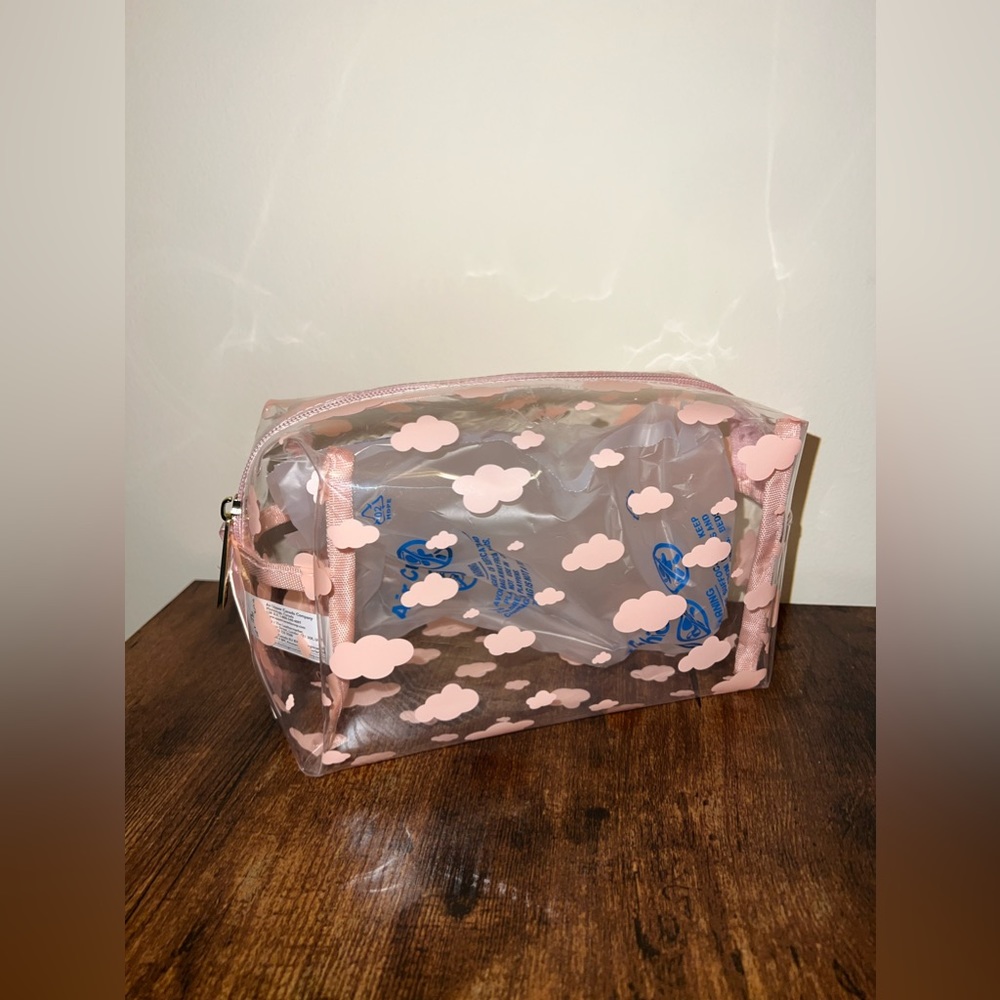 Clear Pink Cloud Makeup Bag NWT